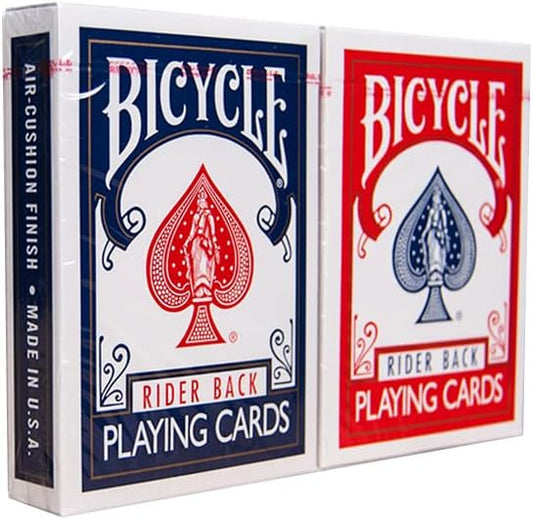 Bicycle Standard Rider Back Playing Cards, 2 Decks of Playing Cards, Red and Blue